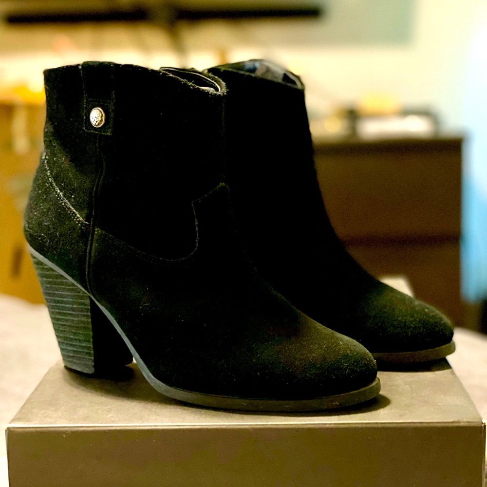 Vince Camuto Hammerton Black Suede Ankle Boot 8M